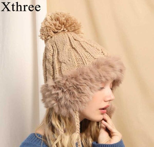 xthree knitted winter ear flaps caps women rabbit fur bomber hat ear flap cap casual winter trapper hats female russian hats g09234020380, Blue;gray
xthree knitted winter ear flaps caps women rabbit fur bomber hat ear flap cap casual winter trapper hats female russian hats g09234020380, Blue;gray