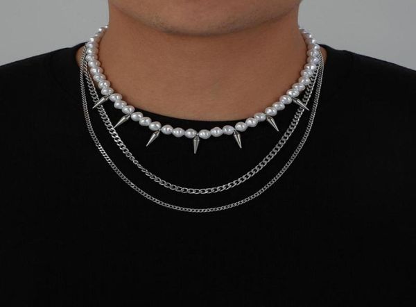 chokers three layer punk rivet pearl beaded choker necklace jewelry men039s1995969, Golden;silver
chokers three layer punk rivet pearl beaded choker necklace jewelry men039s1995969, Golden;silver