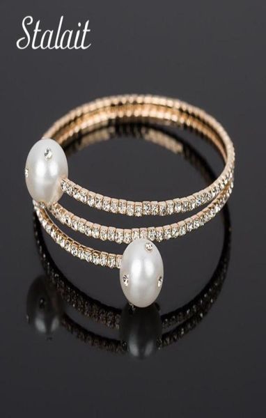 statement large double pearl spiral bracelets for female charm full zircon gold color braceletbangle party wedding gift link cha8164288, Black
statement large double pearl spiral bracelets for female charm full zircon gold color braceletbangle party wedding gift link cha8164288, Black