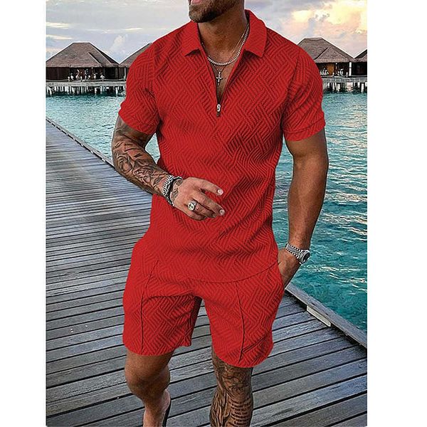 men's tracksuits men's new casual color contrast polo zip polo short sleeve suit, Gray
men's tracksuits men's new casual color contrast polo zip polo short sleeve suit, Gray