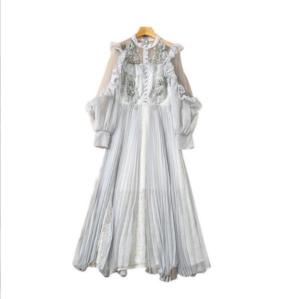 518 2023 runway dress lapel neck long sleeve gray beads dress empire brand same style dress flora print womens clothes sh, Black
518 2023 runway dress lapel neck long sleeve gray beads dress empire brand same style dress flora print womens clothes sh, Black