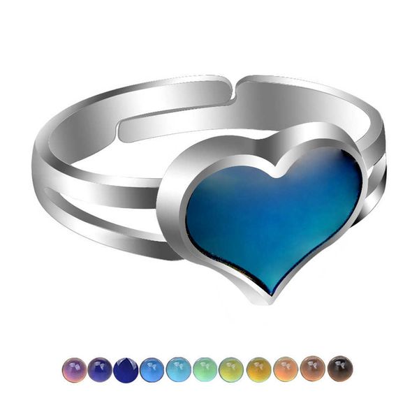 band rings juchao women fashion sweet little peach heart feeling warm mood color changing ring opening adjustable magic strange jewelry aa23, Silver
band rings juchao women fashion sweet little peach heart feeling warm mood color changing ring opening adjustable magic strange jewelry aa23, Silver