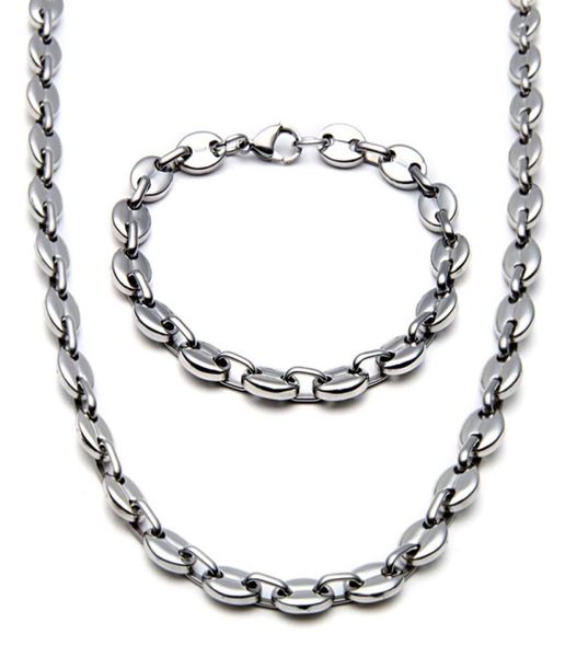 10mm wide shiny coffee beans link chain bracelet mens 14k gold chains necklace stainless steel costume jewelry set boyfriend gifts8338659, Silver
10mm wide shiny coffee beans link chain bracelet mens 14k gold chains necklace stainless steel costume jewelry set boyfriend gifts8338659, Silver