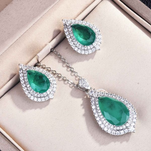 luxury water drop lab emerald jewelry set 925 sterling silver party wedding earrings necklace for women bridal vintage jewelry
luxury water drop lab emerald jewelry set 925 sterling silver party wedding earrings necklace for women bridal vintage jewelry