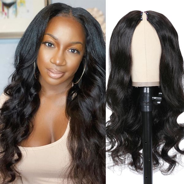 new human hair body wave upgrade u part wig no leave out brazilian remy glueless v shape human hair wigs for women, Black;brown
new human hair body wave upgrade u part wig no leave out brazilian remy glueless v shape human hair wigs for women, Black;brown