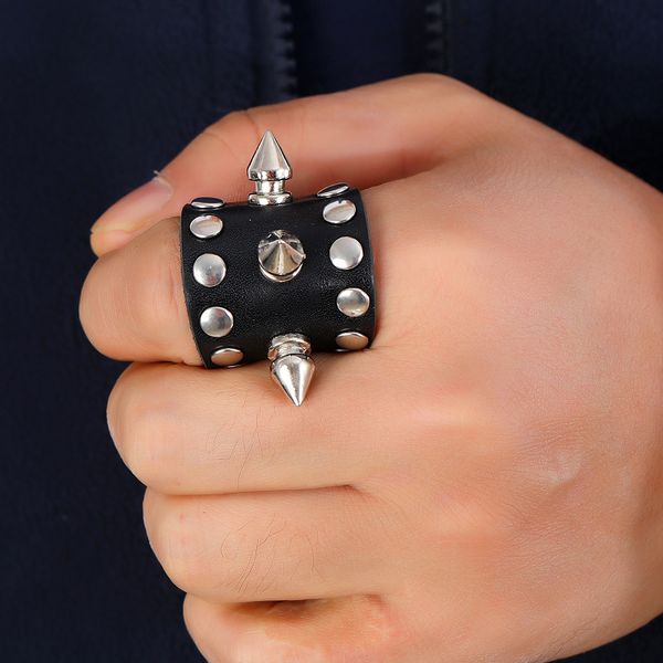 exaggerated personality rivet pointed nail cowhide ring european and american fashion men's ring, Golden;silver
exaggerated personality rivet pointed nail cowhide ring european and american fashion men's ring, Golden;silver