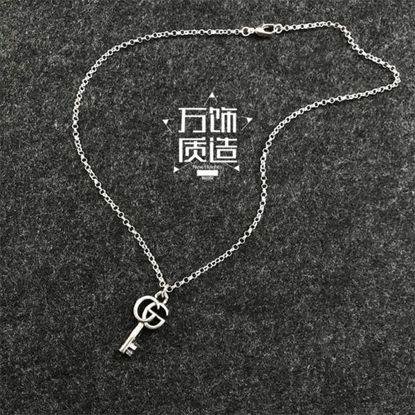 designer jewelry bracelet necklace ring sterling key shape pendant rattan pattern ins men's women's sweater chain, Silver
designer jewelry bracelet necklace ring sterling key shape pendant rattan pattern ins men's women's sweater chain, Silver