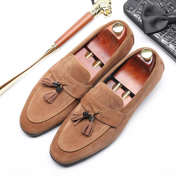 size 6- mens tassel loafers handmade genuine leather suede formal shoe party wedding man dress shoes casual shoe male footwear, Black
size 6- mens tassel loafers handmade genuine leather suede formal shoe party wedding man dress shoes casual shoe male footwear, Black