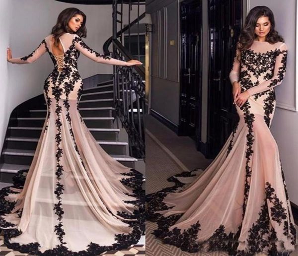 vestido de festa 2019 black applique lace mermaid evening dresses with sheer long sleeves sweep train prom gowns3446112
vestido de festa 2019 black applique lace mermaid evening dresses with sheer long sleeves sweep train prom gowns3446112