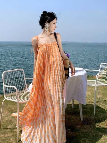 women summer pleated gradient color loose casual long strap dresss vintage lady holiday vacation beach stylish vestidos sundress, Black;gray
women summer pleated gradient color loose casual long strap dresss vintage lady holiday vacation beach stylish vestidos sundress, Black;gray
