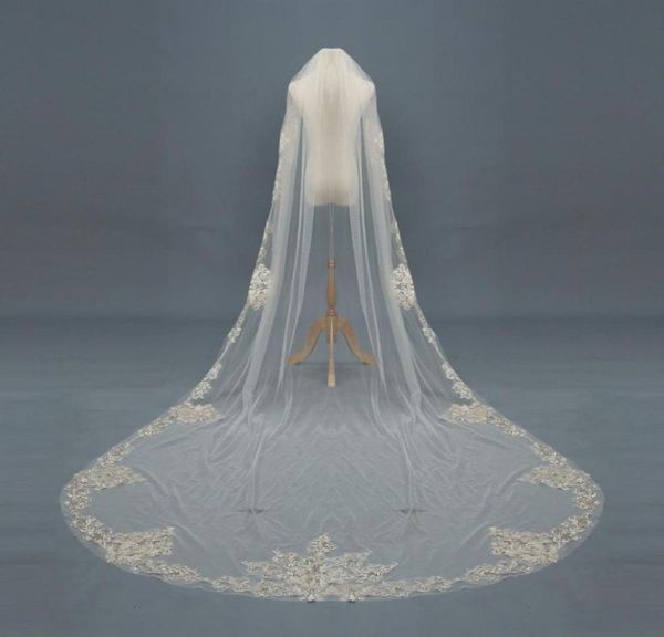 3m long wedding veils cathedral 1t bridal veil accessories lace applique white ivory champagne bride veil with comb56433137210599, Black
3m long wedding veils cathedral 1t bridal veil accessories lace applique white ivory champagne bride veil with comb56433137210599, Black