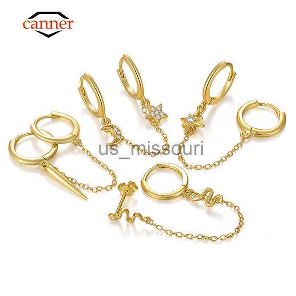 stud canner 925 steling silver double hoops charms link chain earrings huggie gold plated moon star snake piercing earings jewelry j230529 j, Golden;silver
stud canner 925 steling silver double hoops charms link chain earrings huggie gold plated moon star snake piercing earings jewelry j230529 j, Golden;silver