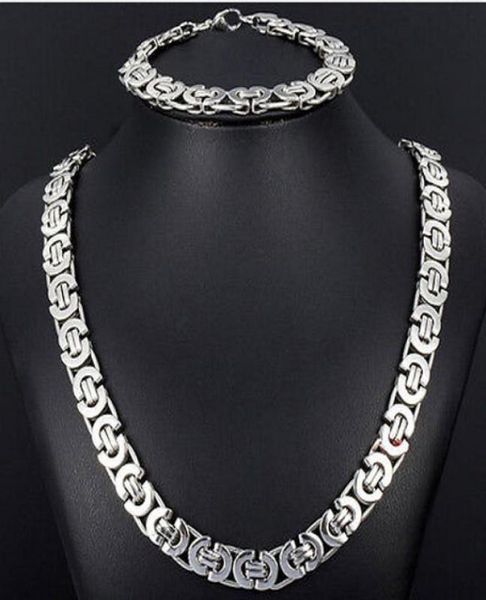 new style jewlery set 8mm silver tone flat byzantine chain necklace bracelet 316l stainless steel bling for fashion mens xmas gi6967410
new style jewlery set 8mm silver tone flat byzantine chain necklace bracelet 316l stainless steel bling for fashion mens xmas gi6967410