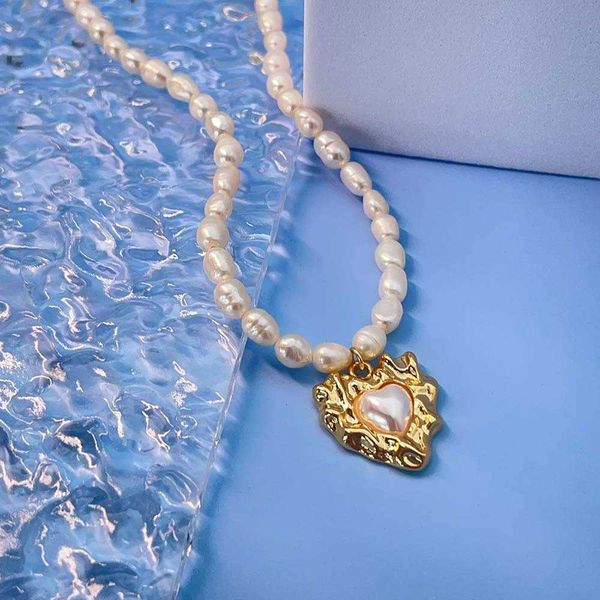 jewelry natural freshwater pearl necklace brass plated gold pendant women's collar chain versatile heart shaped, Black
jewelry natural freshwater pearl necklace brass plated gold pendant women's collar chain versatile heart shaped, Black