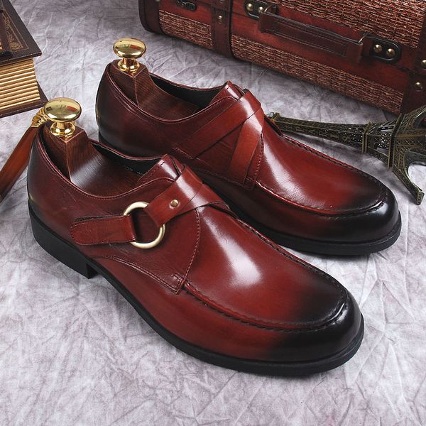 brand design luxury mens buckle loafer genuine cow leather male dress shoes round toe black burgundy wedding party shoes for men
brand design luxury mens buckle loafer genuine cow leather male dress shoes round toe black burgundy wedding party shoes for men