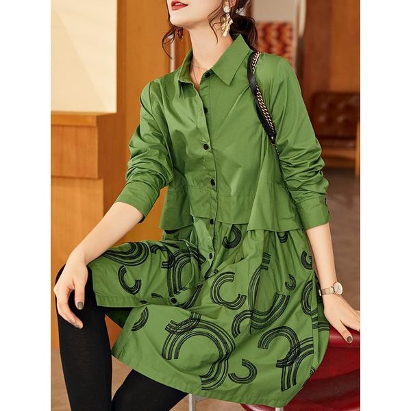 shirts women's fashion loose spliced shirt autumn new korean casual poloneck printed button blouse long sleeve female clothing 2022, White
shirts women's fashion loose spliced shirt autumn new korean casual poloneck printed button blouse long sleeve female clothing 2022, White