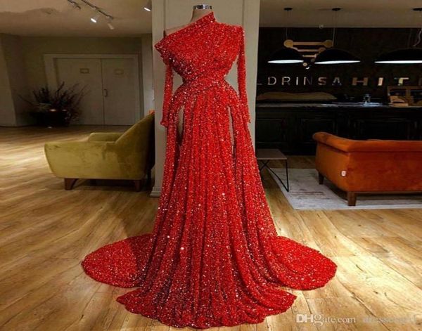 2020 one shoulder red sequined formal evening dresses long sleeve side splits ruched prom party gown vestido de fiesta1856825, Black;red
2020 one shoulder red sequined formal evening dresses long sleeve side splits ruched prom party gown vestido de fiesta1856825, Black;red