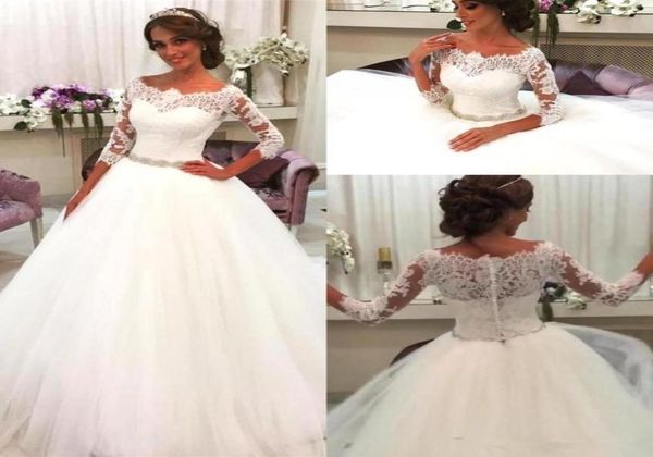 2020 new aline wedding dresses beach vintage lace beaded sash scoop with 34 long sleeves bridal gown floor length with butto1813013, White
2020 new aline wedding dresses beach vintage lace beaded sash scoop with 34 long sleeves bridal gown floor length with butto1813013, White