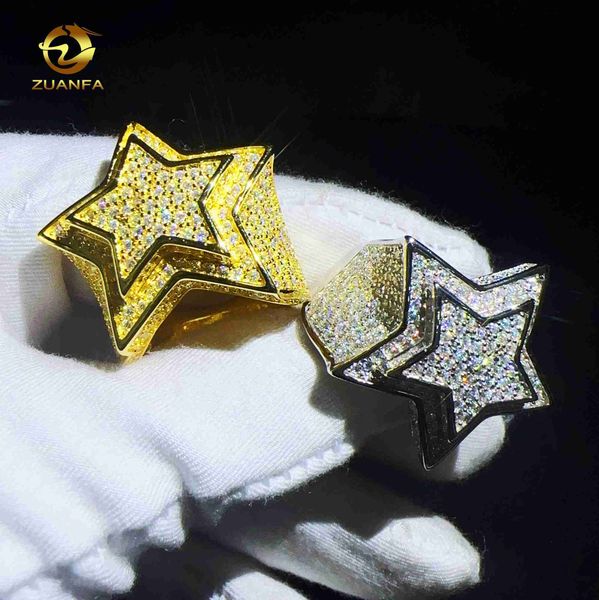 vvs moissanite double pentagram rings custom hip hop jewelry 925 sterling silver white gold hip hop ring
vvs moissanite double pentagram rings custom hip hop jewelry 925 sterling silver white gold hip hop ring