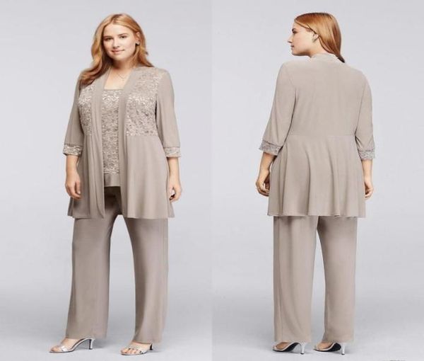 2018 grey chiffon mother of the bride suits pants jacket long sleeves three pieces plus size lace applique anklelength mothers dr6509867, Black;red
2018 grey chiffon mother of the bride suits pants jacket long sleeves three pieces plus size lace applique anklelength mothers dr6509867, Black;red