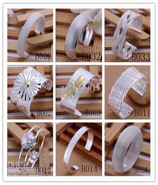 mixed orders 925 sterling silver plated charm bangles fashion classic bracelet for women 9pcslot1609310, Black
mixed orders 925 sterling silver plated charm bangles fashion classic bracelet for women 9pcslot1609310, Black