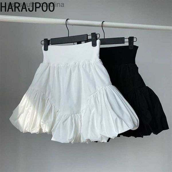 skirts harajpoo women skirt fashion irregular pleated puffy spring summer 2023 new solid high-waisted thin flower bud short skirt l230522, Black 
skirts harajpoo women skirt fashion irregular pleated puffy spring summer 2023 new solid high-waisted thin flower bud short skirt l230522, Black