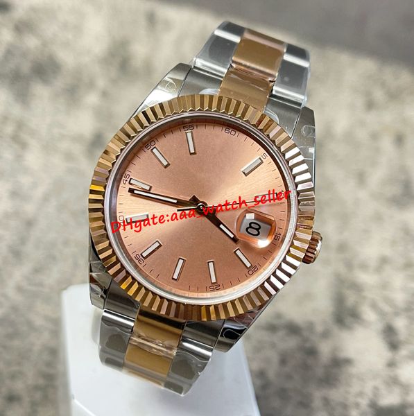 2 colors bp factory luxury mens designer watches 41mm dj2 126331 116331 fluted bezel pink dial two tone rosegold&steel oyster bracelet sapph, Slivery;brown
2 colors bp factory luxury mens designer watches 41mm dj2 126331 116331 fluted bezel pink dial two tone rosegold&steel oyster bracelet sapph, Slivery;brown