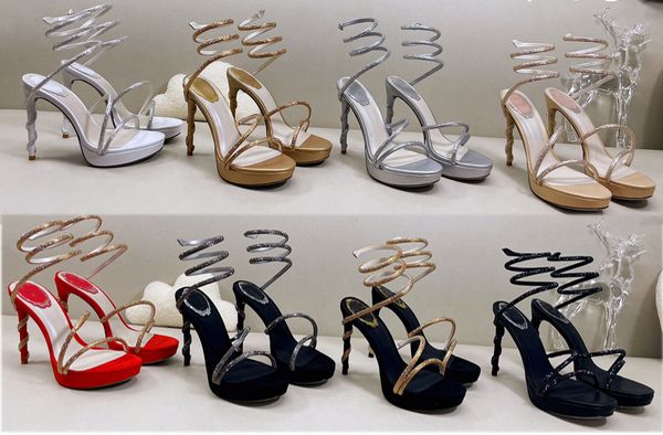 designer women ankle wrap snake sandals platform crystal buckle silk high heels party dress stiletto heels with box, Black
designer women ankle wrap snake sandals platform crystal buckle silk high heels party dress stiletto heels with box, Black