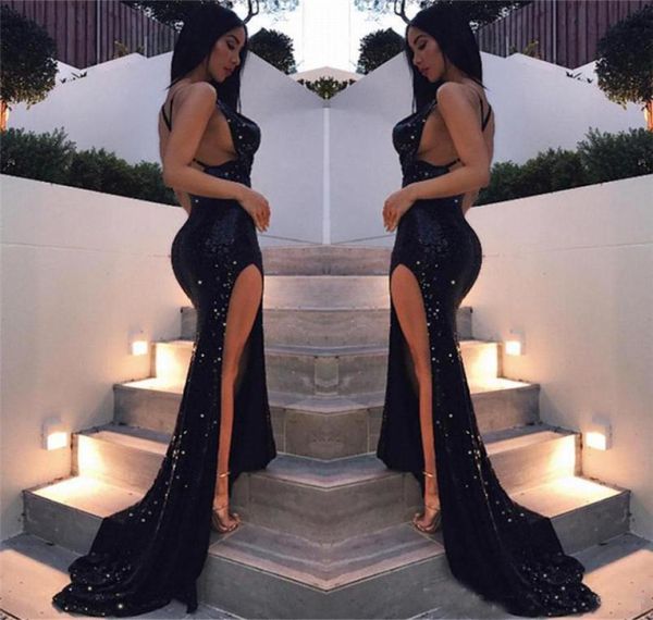 backless side split long evening gowns 2019 shiny sequins sleeveless spaghetti black mermaid party prom formal dress2601849, Black;red
backless side split long evening gowns 2019 shiny sequins sleeveless spaghetti black mermaid party prom formal dress2601849, Black;red