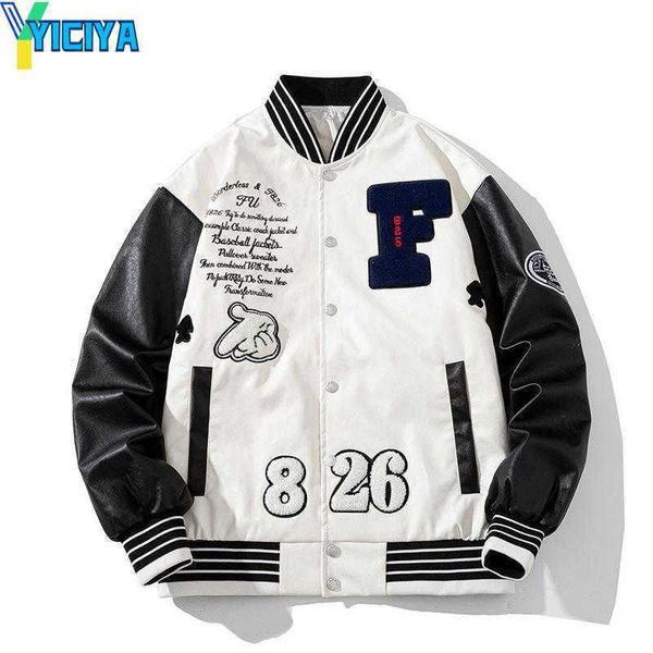 yiciya men's jackets varsity jacket men women patchwork streetwear baseball hip hop letter pu leather couple clothes korean high street, Black;brown
yiciya men's jackets varsity jacket men women patchwork streetwear baseball hip hop letter pu leather couple clothes korean high street, Black;brown