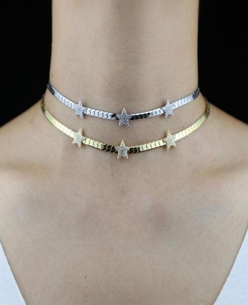 classic trendy women jewelry gold color herringbone star chain micro pave clear white cz charm choker necklace choker2126373, Golden;silver
classic trendy women jewelry gold color herringbone star chain micro pave clear white cz charm choker necklace choker2126373, Golden;silver