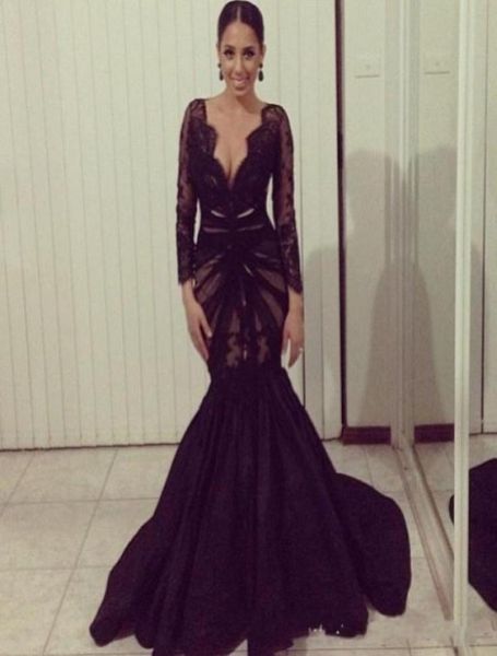 black lace evening dresses 2017 sheer vneck mermaid long sleeve formal prom dressess fitted for women pageant party wear cus5269409, Black;red
black lace evening dresses 2017 sheer vneck mermaid long sleeve formal prom dressess fitted for women pageant party wear cus5269409, Black;red