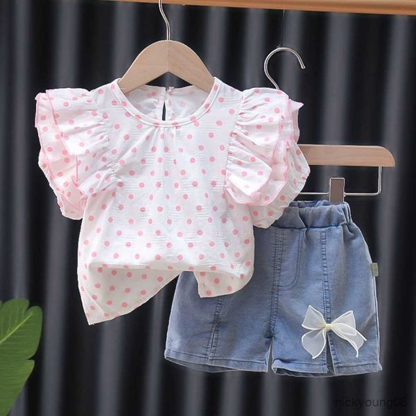 clothing sets baby girl cute clothes new fashion summer flying sleeve dot t-shirt denim shorts 2pcs suit children bow sweet outfits, White
clothing sets baby girl cute clothes new fashion summer flying sleeve dot t-shirt denim shorts 2pcs suit children bow sweet outfits, White