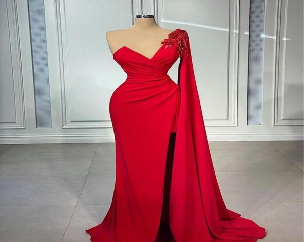 elegant red mermaid evening dresses one shoulder long sleeve dubai arabic side split handmade flowers beadings floor length prom d9197616, Black;red
elegant red mermaid evening dresses one shoulder long sleeve dubai arabic side split handmade flowers beadings floor length prom d9197616, Black;red