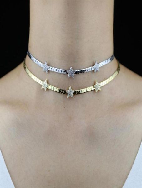 classic trendy women jewelry gold color herringbone star chain micro pave clear white cz charm choker necklace choker7310247, Golden;silver
classic trendy women jewelry gold color herringbone star chain micro pave clear white cz charm choker necklace choker7310247, Golden;silver