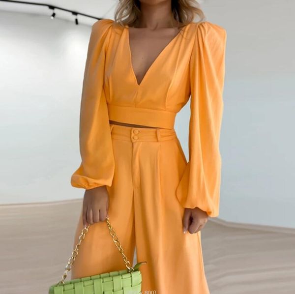 women's set 2023 spring/summer v-neck long sleeve shirt high waist wide leg pants fashion casual women's two piece set, White
women's set 2023 spring/summer v-neck long sleeve shirt high waist wide leg pants fashion casual women's two piece set, White