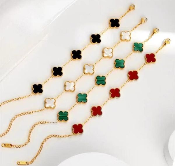 love bracelet four leaf clover bracelets classic elegant five flowers gold rose charm bracelet stainless steel link chain wedding designer j, Black
love bracelet four leaf clover bracelets classic elegant five flowers gold rose charm bracelet stainless steel link chain wedding designer j, Black