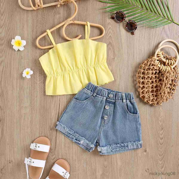 clothing sets baby girls outfit set children's sling fold three-dimensional vest wash water mill wool denim shorts girls' suits, White
clothing sets baby girls outfit set children's sling fold three-dimensional vest wash water mill wool denim shorts girls' suits, White