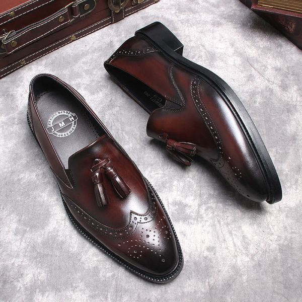genuine leather handmade black burgundy mens loafers with tassel man dress shoes wedding braid party mens oxford brogue shoe
genuine leather handmade black burgundy mens loafers with tassel man dress shoes wedding braid party mens oxford brogue shoe