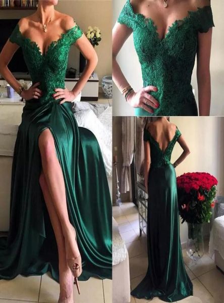 2017 new arrival long prom dresses dark green v neck lace applique elastic satin side split formal evening gowns red carpet c3135604, Black
2017 new arrival long prom dresses dark green v neck lace applique elastic satin side split formal evening gowns red carpet c3135604, Black