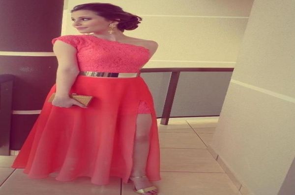 new dresses coral color vestidos formales lace one shoulder side slit gold belt formal long evening dresses 20184094697, Black;red
new dresses coral color vestidos formales lace one shoulder side slit gold belt formal long evening dresses 20184094697, Black;red