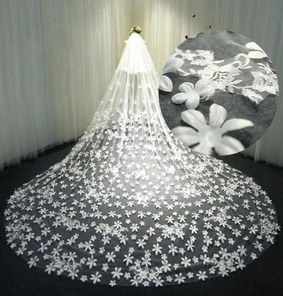 3d floral long wedding veil one layer tulle ruffles vestido de noiva white ivory custom made elegant bridal wraps with comb7448482, Black
3d floral long wedding veil one layer tulle ruffles vestido de noiva white ivory custom made elegant bridal wraps with comb7448482, Black