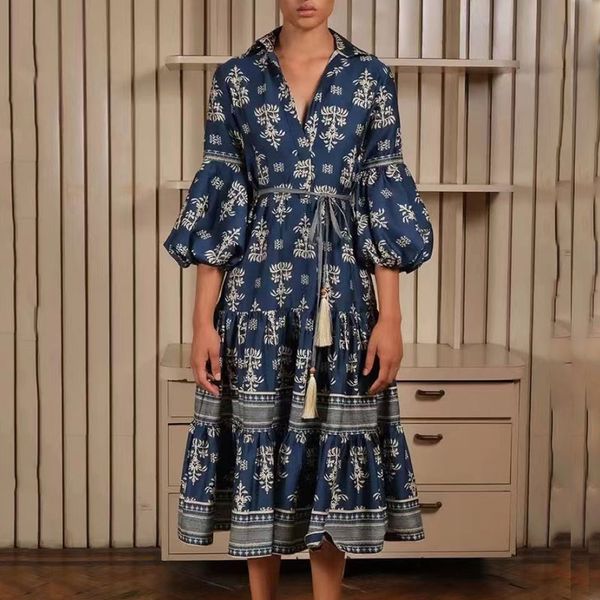 pure cotton dress 2023 spring/summer new double neck lace up print split lantern sleeve loose fit long dress, Black;gray
pure cotton dress 2023 spring/summer new double neck lace up print split lantern sleeve loose fit long dress, Black;gray