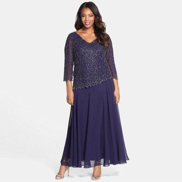 2023 modest long sleeves lace mother of the bride dresses a line v neck beaded wedding guest dress ankle length chiffon evening gowns, Black;red
2023 modest long sleeves lace mother of the bride dresses a line v neck beaded wedding guest dress ankle length chiffon evening gowns, Black;red