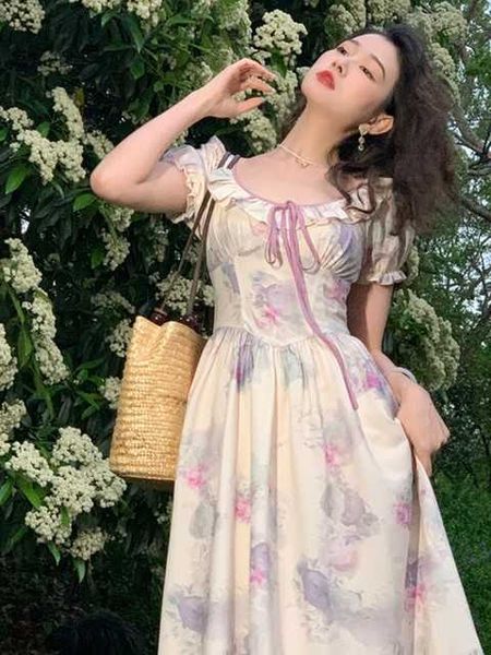 women print elegant square collar midi dress female franch puff sleeve patchwork holiday beach dress chiffon vintage prom dress, Black;gray
women print elegant square collar midi dress female franch puff sleeve patchwork holiday beach dress chiffon vintage prom dress, Black;gray