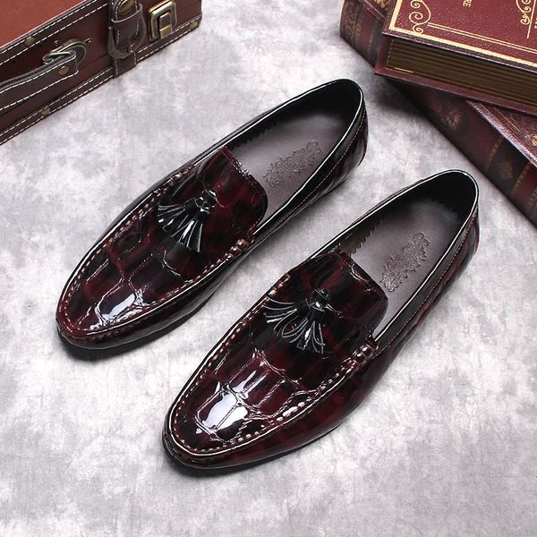 crocodile leather loafer for men italy brand moccasin oxfords driving shoe luxury design dress shoe male italian tassel footwear, Black
crocodile leather loafer for men italy brand moccasin oxfords driving shoe luxury design dress shoe male italian tassel footwear, Black