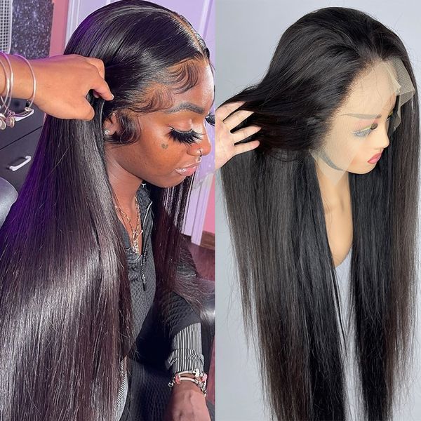 13x4 straight lace front wig 30 40 inch human hair wigs for women brazilian pre plucked 13x6 hd transparent 360 lace frontal wig fashion lon, Black;brown
13x4 straight lace front wig 30 40 inch human hair wigs for women brazilian pre plucked 13x6 hd transparent 360 lace frontal wig fashion lon, Black;brown
