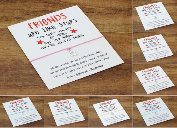 12 colors friends are like stars charm bracelets with card luxury designer bangle for women men friendship greeting jewelry gift5207614, Golden;silver
12 colors friends are like stars charm bracelets with card luxury designer bangle for women men friendship greeting jewelry gift5207614, Golden;silver