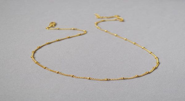 brass beaded chains in gold silver basic chain chockers thin necklaces6810100
