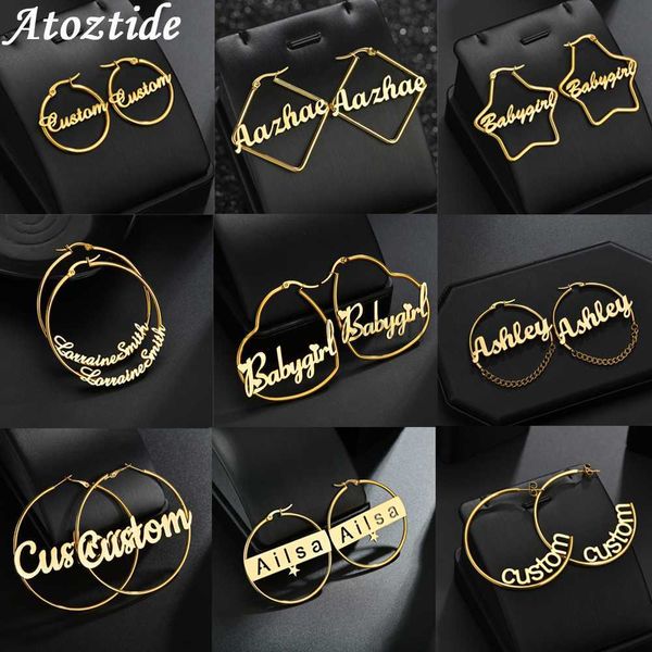 stud atoztide personalized name stainless steel letter earrings for women 3 color custom name cricle earrings weddings party jewelry j230529, Golden;silver
stud atoztide personalized name stainless steel letter earrings for women 3 color custom name cricle earrings weddings party jewelry j230529, Golden;silver